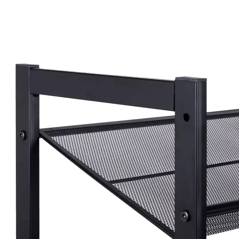 3-Tier Shoe Rack Organizer with Mesh, Black Iron Frame, Holds 12 Pairs, 29"W x 24.4"D x 12"H