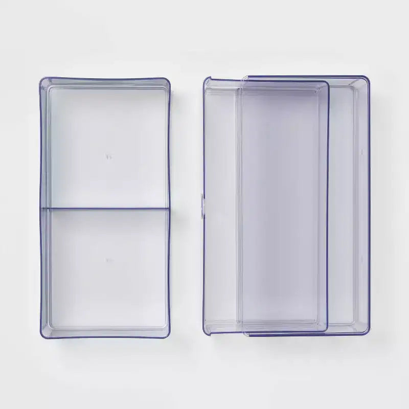 Plastic Clear Stackable 2-Drawer Organizer 6''