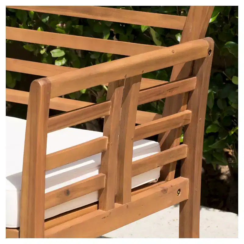 Caydon Ensemble de conversation 4 pièces en bois d'acacia avec coussins - Patine brune - Christopher Knight Home : Ensemble de sièges d'extérieur