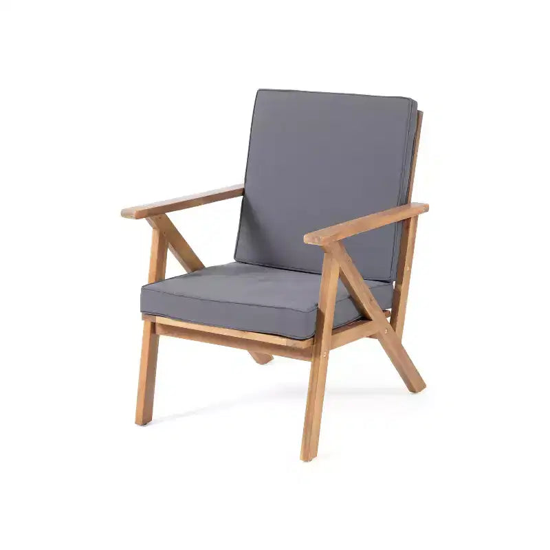 Ensemble de 4 chaises de patio en bois d'acacia Panama - Fini teck - Christopher Knight Home