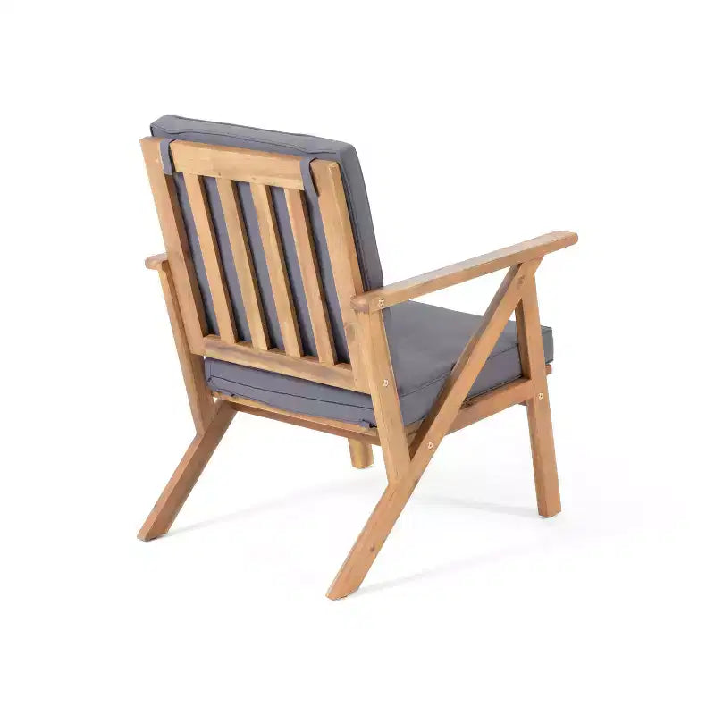Ensemble de 4 chaises de patio en bois d'acacia Panama - Fini teck - Christopher Knight Home
