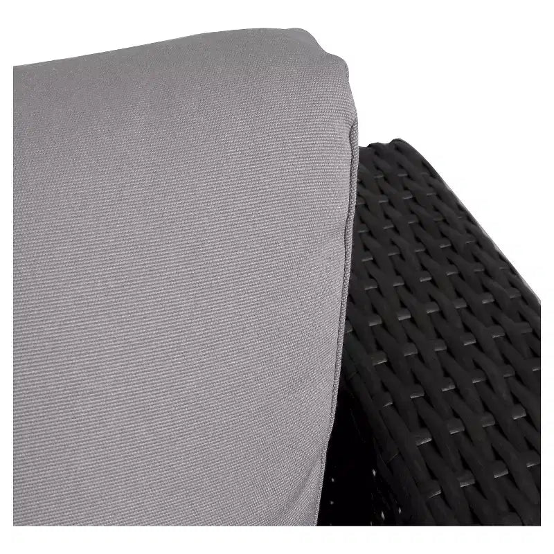 Ensemble de salon de patio sectionnel en osier 5 pièces Santa Rosa avec coussins – Gris avec coussins gris argenté – Christopher Knight Home: Sectionnel extérieur