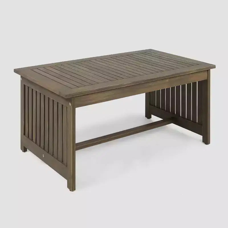 Ensemble de conversation 4 pièces en bois d'acacia Carolina - Gris - Christopher Knight Home : Sièges d'extérieur avec coussins et table basse