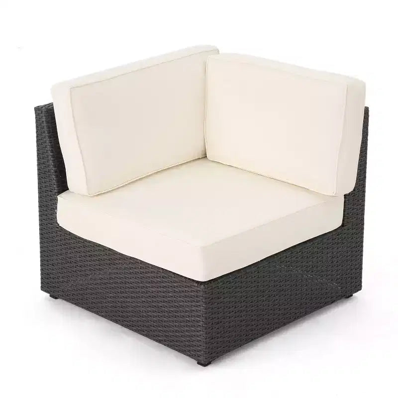 Canapé d'angle en osier 8 places gris Santa Cruz - Christopher Knight Home