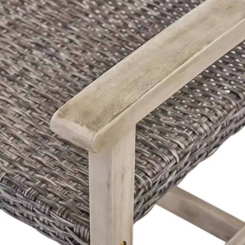 Ensemble de 5 chaises de club et de foyer en bois et osier Breakwater – Gris clair/Noir/Gris – Christopher Knight Home : Structure en acacia, Rotin PE
