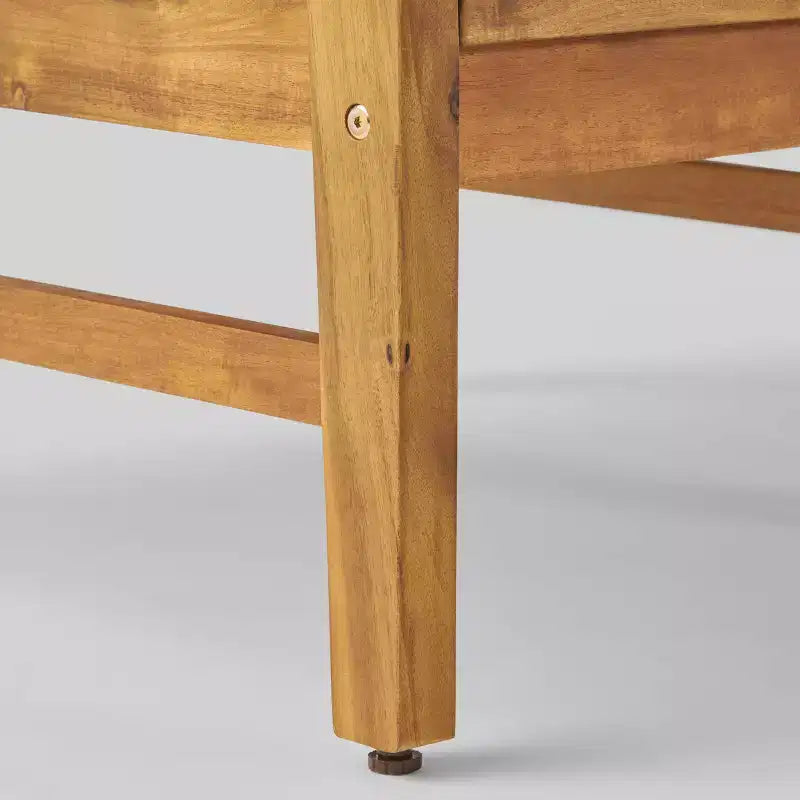 Illona Ensemble canapé d'angle 7 places et table de foyer carrée en bois d'acacia teck/crème/gris clair - Christopher Knight Home