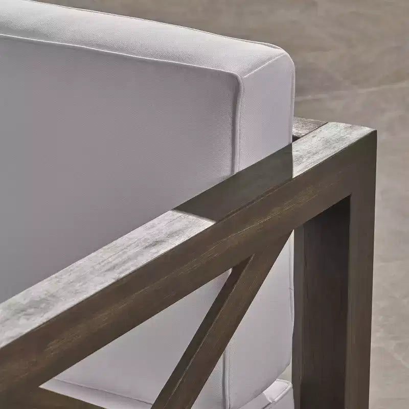Ensemble de conversation Brava 6 pièces en bois d'acacia - Gris/blanc - Christopher Knight Home