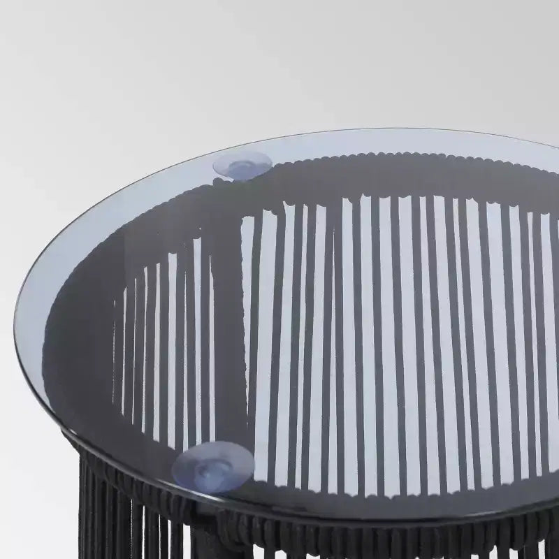 Moonstone Ensemble de conversation moderne 3 pièces en corde tressée - Noir - Christopher Knight Home : Assise d'extérieur résistante aux intempéries