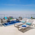 Cape Coral 7pc Aluminum Seating Set - Khaki - Christopher Knight Home: Weather-Resistant, Lounge & Club Chairs