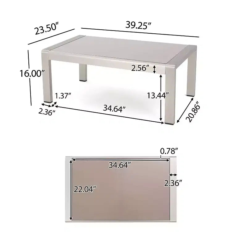 Ensemble de mobilier de jardin 7 pièces en aluminium Cape Coral – Kaki – Christopher Knight Home : Résistant aux intempéries, fauteuils de salon et de club