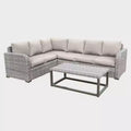 Leisure Made Forsyth 5pc Wicker Sectional in Tan Fabric