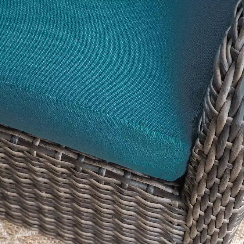 Leisure Made - Ensemble modulaire Jackson 5 pièces en osier avec tissu Peacock