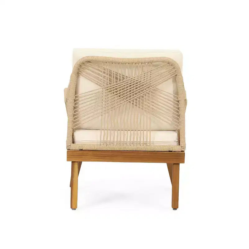 Ensemble 4 pièces Annisa d'extérieur en bois d'acacia avec coussins : résistant aux intempéries, protection UV - Christopher Knight Home