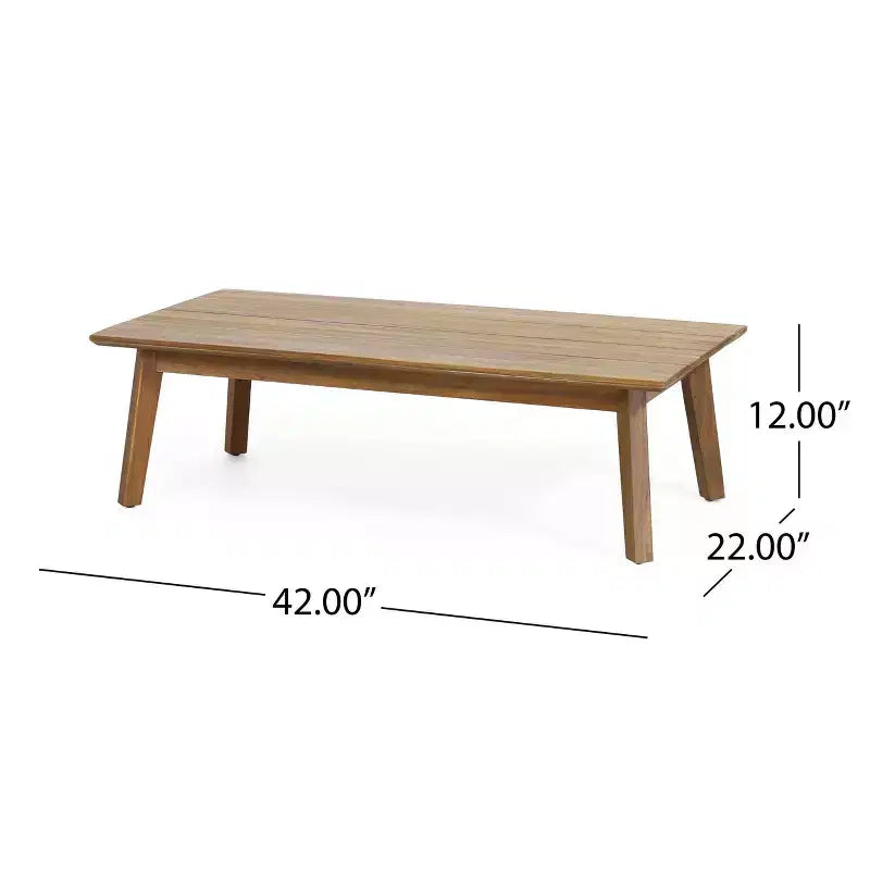 Christopher Knight Home Ensemble causeuse et table basse d'extérieur 2 pièces Burchett en bois d'acacia et rotin avec coussins