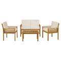 Alaterre Furniture 4pc Okemo Outdoor Weather-Resistant Couch, Dining Chairs & Side Table
