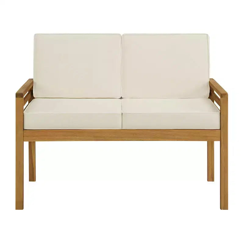 Alaterre Furniture Okemo Ensemble 4 pièces d'extérieur résistant aux intempéries : Canapé, chaises de salle à manger et table d'appoint
