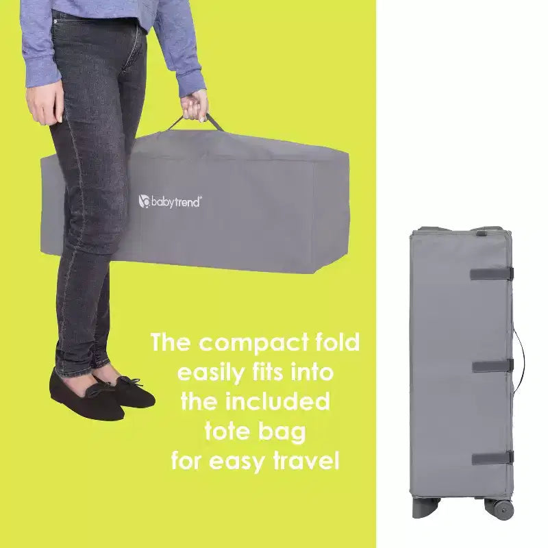 3-in-1 Quick-Fold Playard with Baby Gym, Steel Frame, Polyester Fill, Max 30 lbs