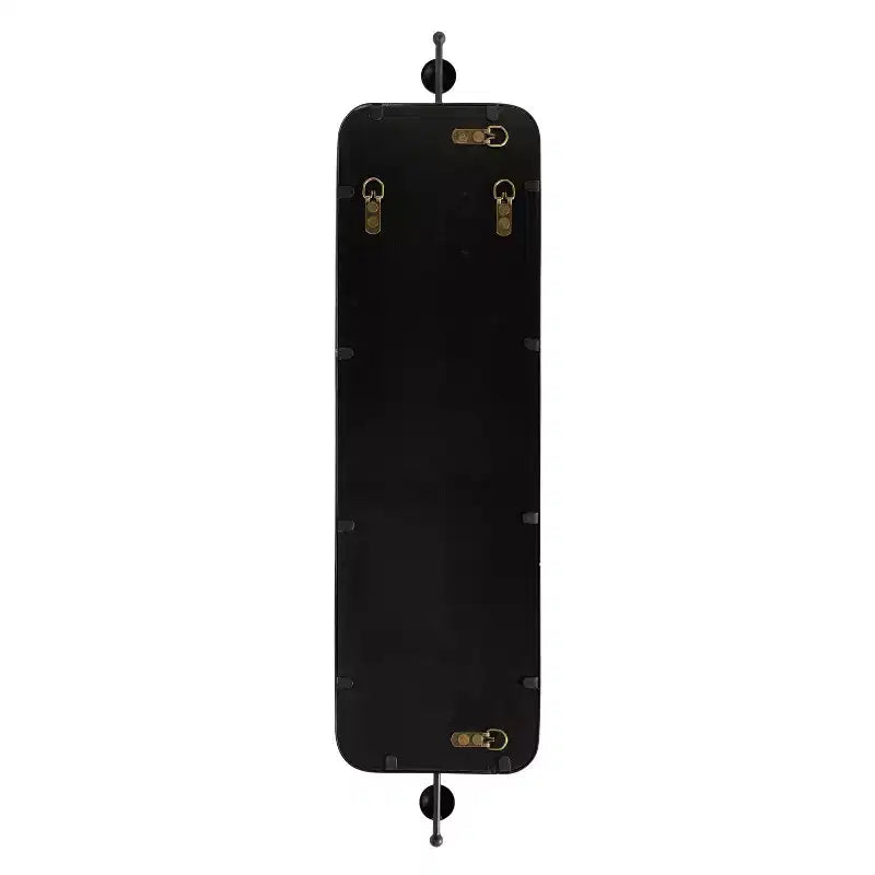 9"x36" Slim Rectangle Wall Mirror, Metal Frame, Black, Modern Minimalist Decor