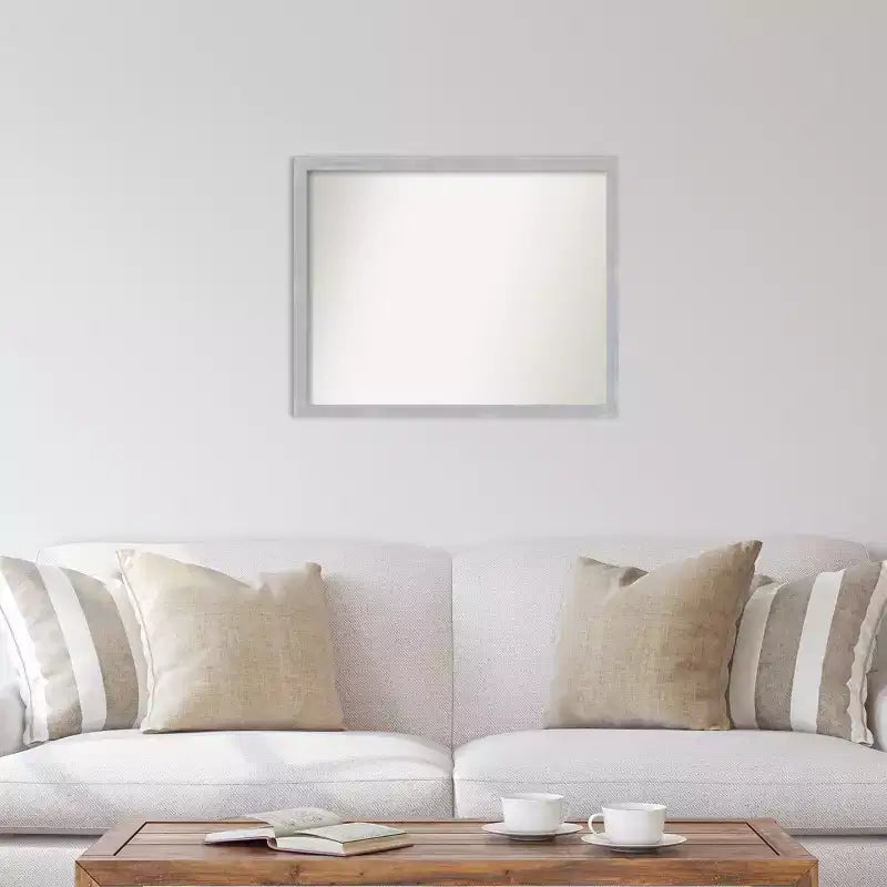 Polystyrene Rectangle Wall Mirror Brushed Nickel 30x24''