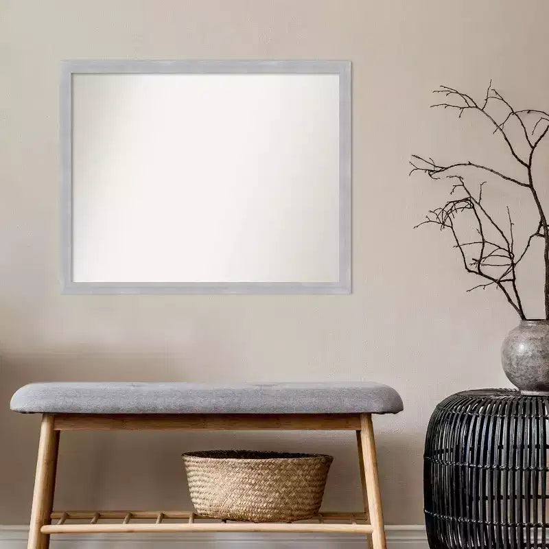Polystyrene Rectangle Wall Mirror Brushed Nickel 30x24''