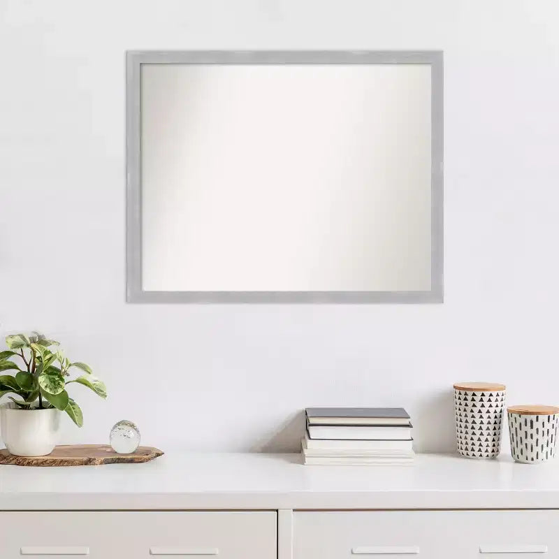 Polystyrene Rectangle Wall Mirror Brushed Nickel 30x24''