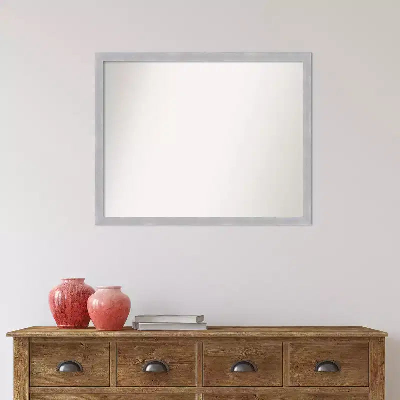Polystyrene Rectangle Wall Mirror Brushed Nickel 30x24''