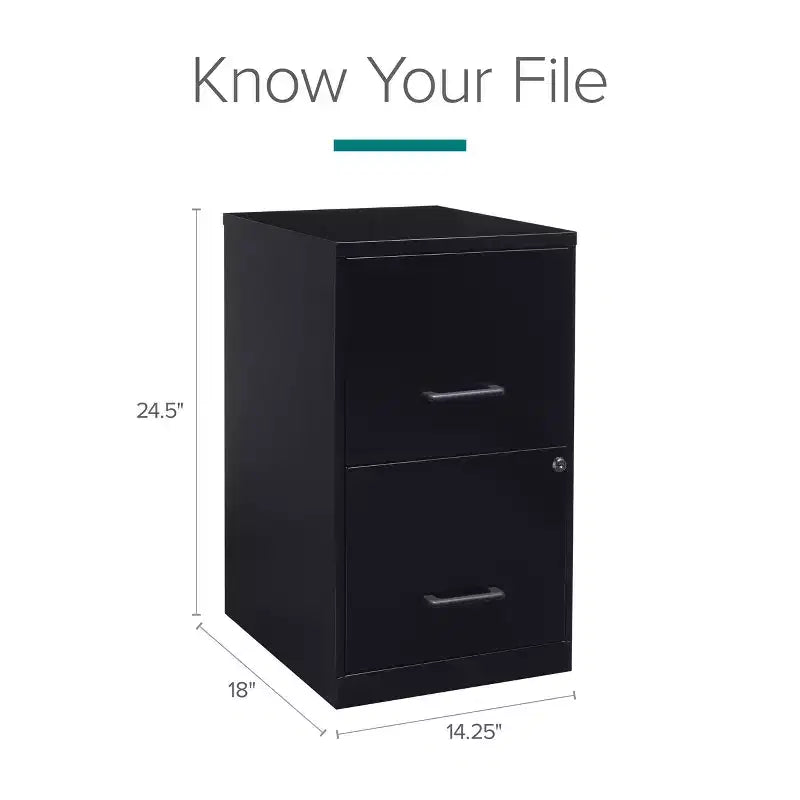 Steel 2-Drawer Vertical File Cabinet Letter Width 18''
