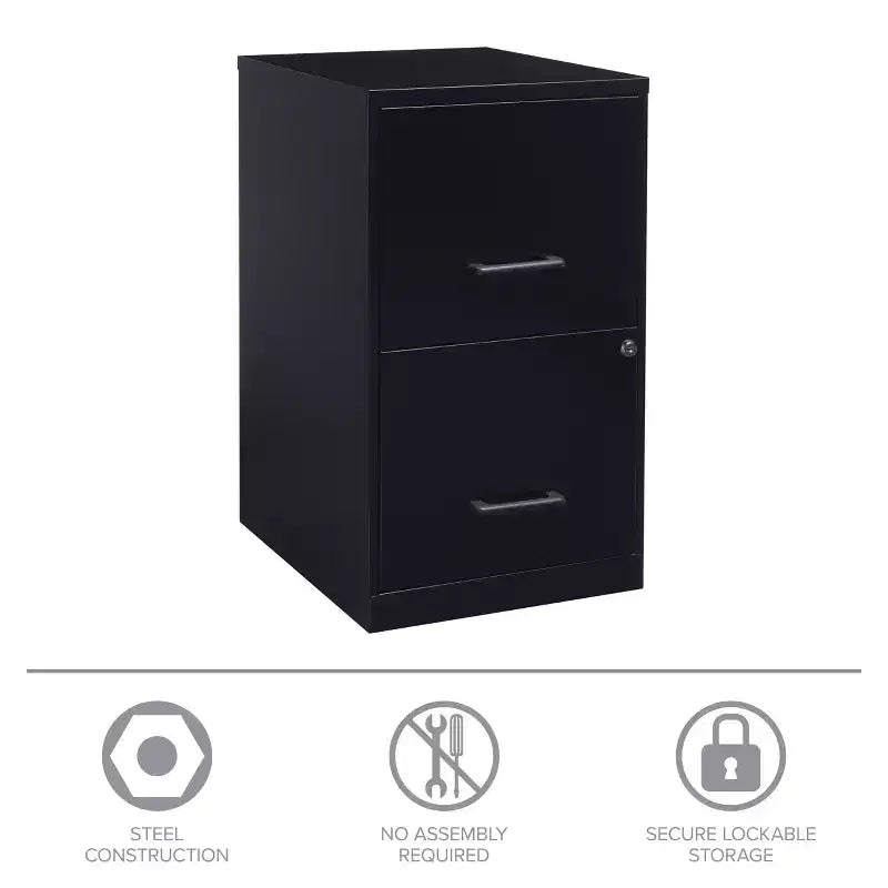 Steel 2-Drawer Vertical File Cabinet Letter Width 18''