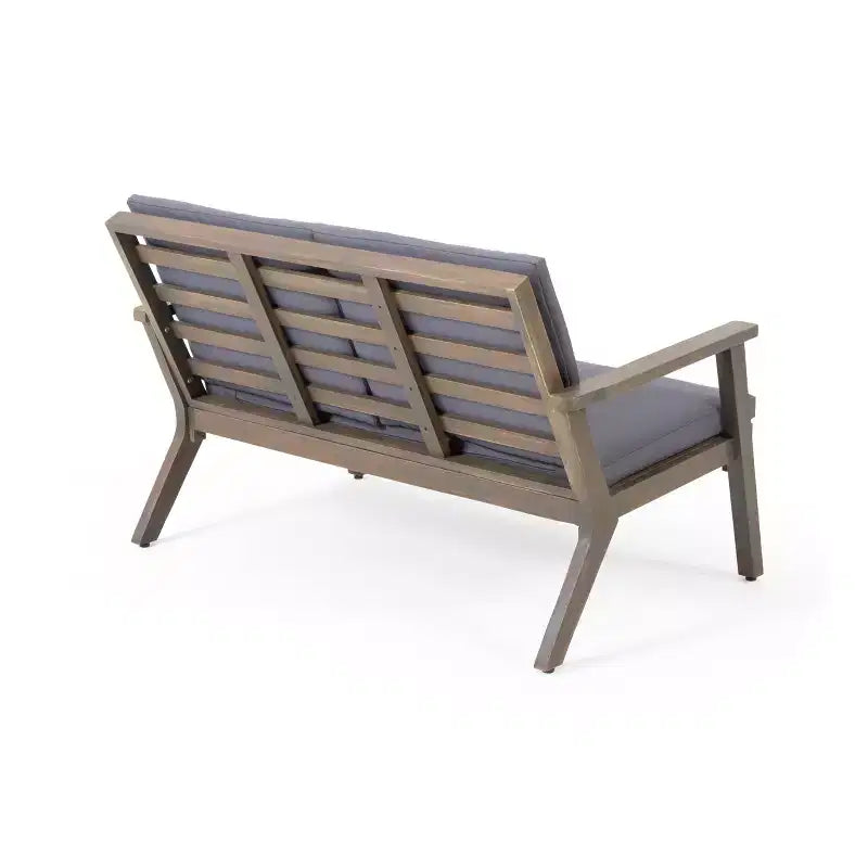 GDFStudio Deborah Ensemble Canapé et Table Basse d'Extérieur en Bois d'Acacia avec Coussins