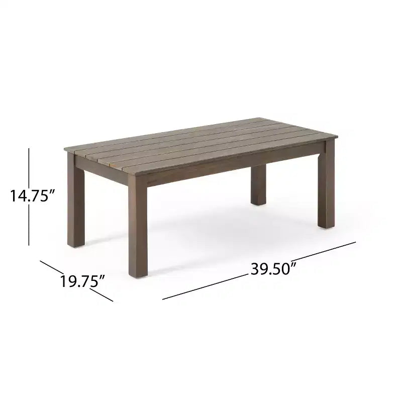 GDFStudio Deborah Ensemble Canapé et Table Basse d'Extérieur en Bois d'Acacia avec Coussins