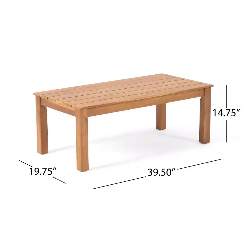 GDFStudio Deborah Ensemble Canapé et Table Basse d'Extérieur en Bois d'Acacia avec Coussins