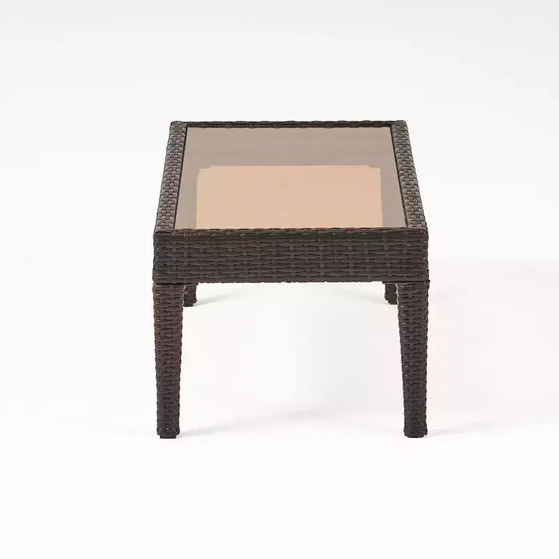 Christopher Knight Home Antibes, ensemble de 2 pièces : causeuse et table basse en osier d'extérieur avec coussins