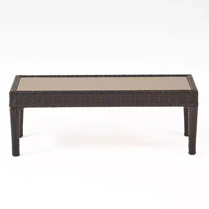 Christopher Knight Home Antibes, ensemble de 2 pièces : causeuse et table basse en osier d'extérieur avec coussins