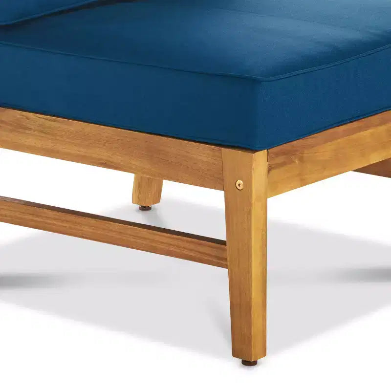 Ensemble canapé 3 places et table basse d'extérieur Abena en bois d'acacia avec coussins GDFStudio