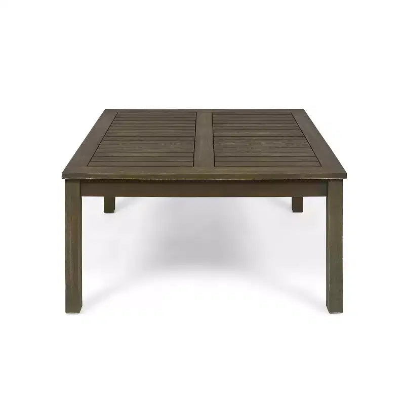 Ensemble canapé 3 places et table basse d'extérieur Abena en bois d'acacia avec coussins GDFStudio