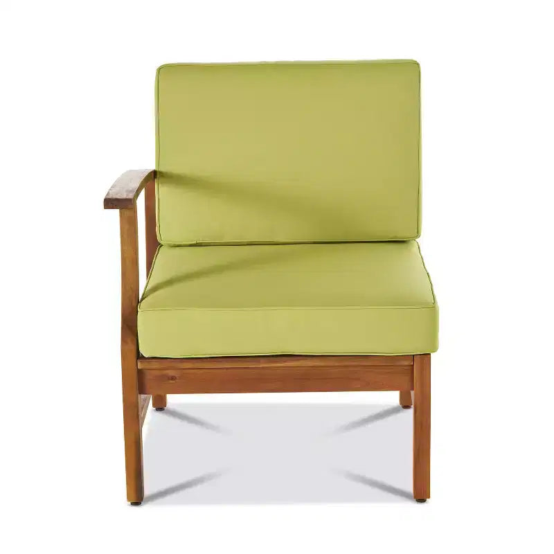Ensemble canapé 3 places et table basse d'extérieur Abena en bois d'acacia avec coussins GDFStudio