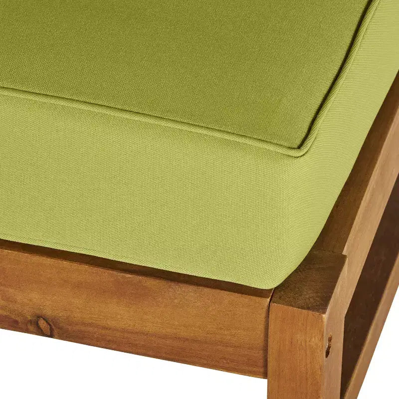 Ensemble canapé 3 places et table basse d'extérieur Abena en bois d'acacia avec coussins GDFStudio