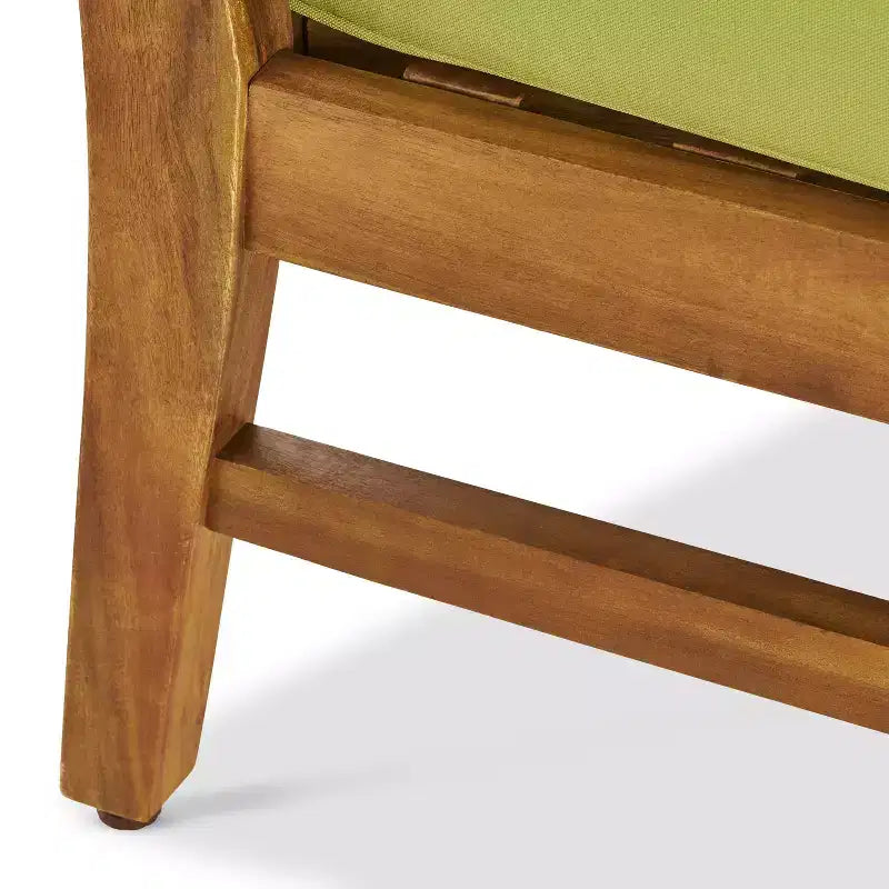 Ensemble canapé 3 places et table basse d'extérieur Abena en bois d'acacia avec coussins GDFStudio