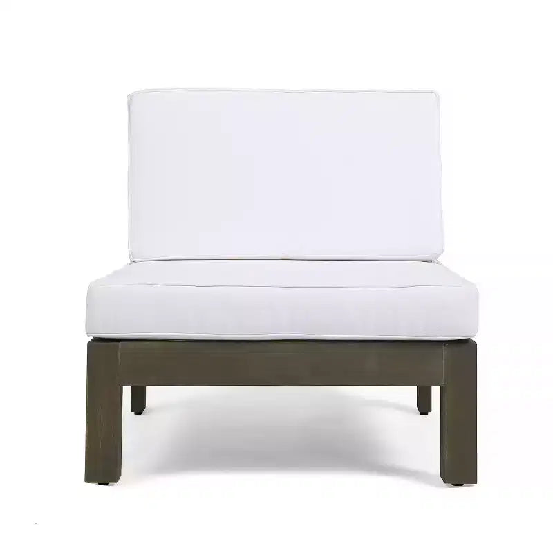 Christopher Knight Home Keith Canapé d'angle d'extérieur en bois d'acacia 8 places avec coussins