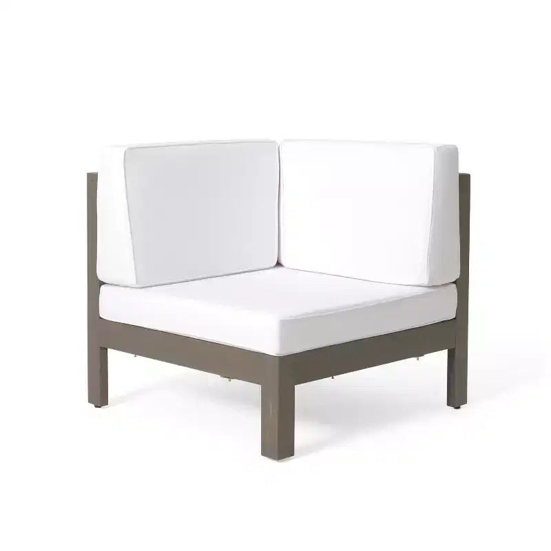 Christopher Knight Home Keith Canapé d'angle d'extérieur en bois d'acacia 8 places avec coussins