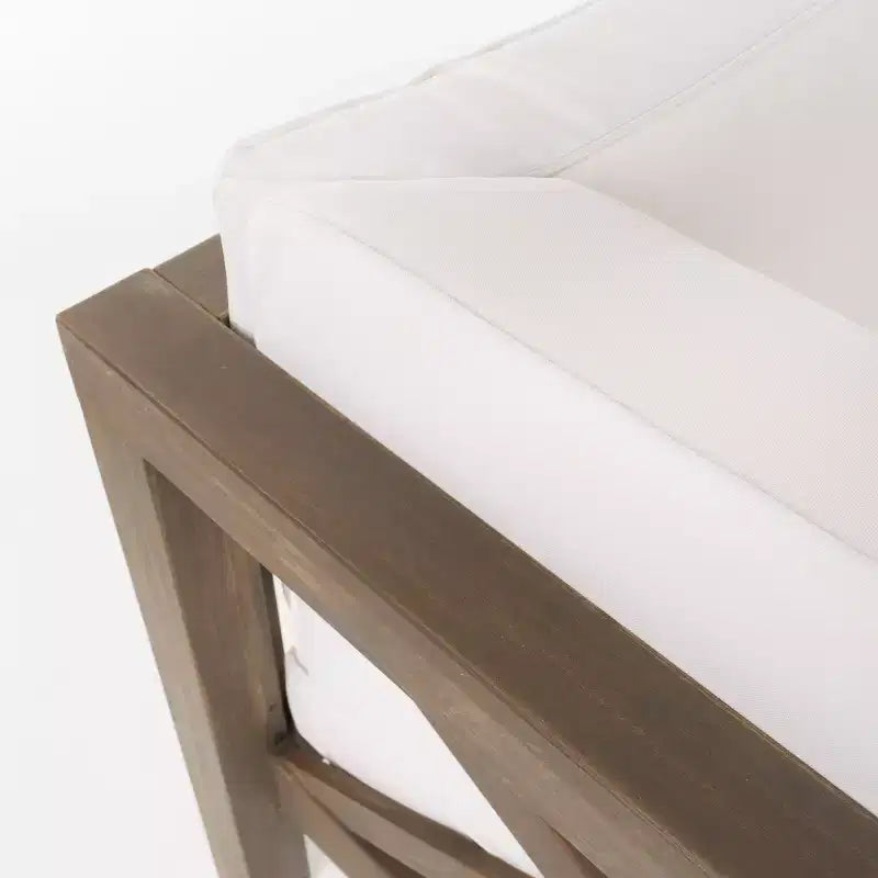 Christopher Knight Home Keith Canapé d'angle d'extérieur en bois d'acacia 8 places avec coussins
