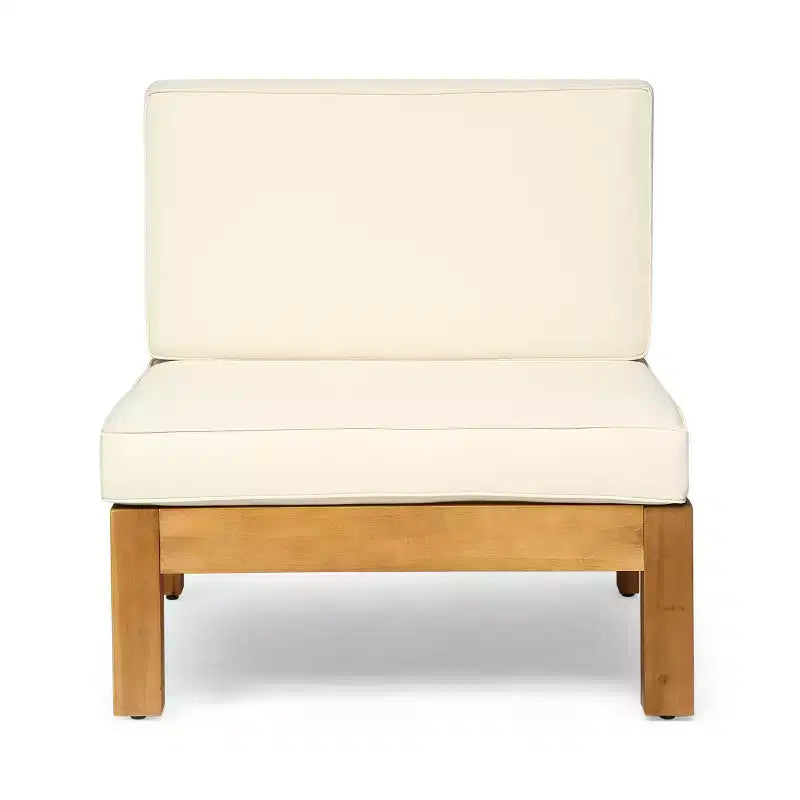 Christopher Knight Home Keith Canapé d'angle d'extérieur en bois d'acacia 8 places avec coussins
