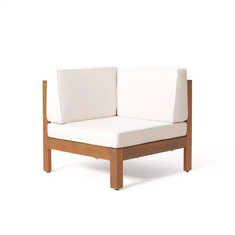 Christopher Knight Home Keith Canapé d'angle d'extérieur en bois d'acacia 8 places avec coussins
