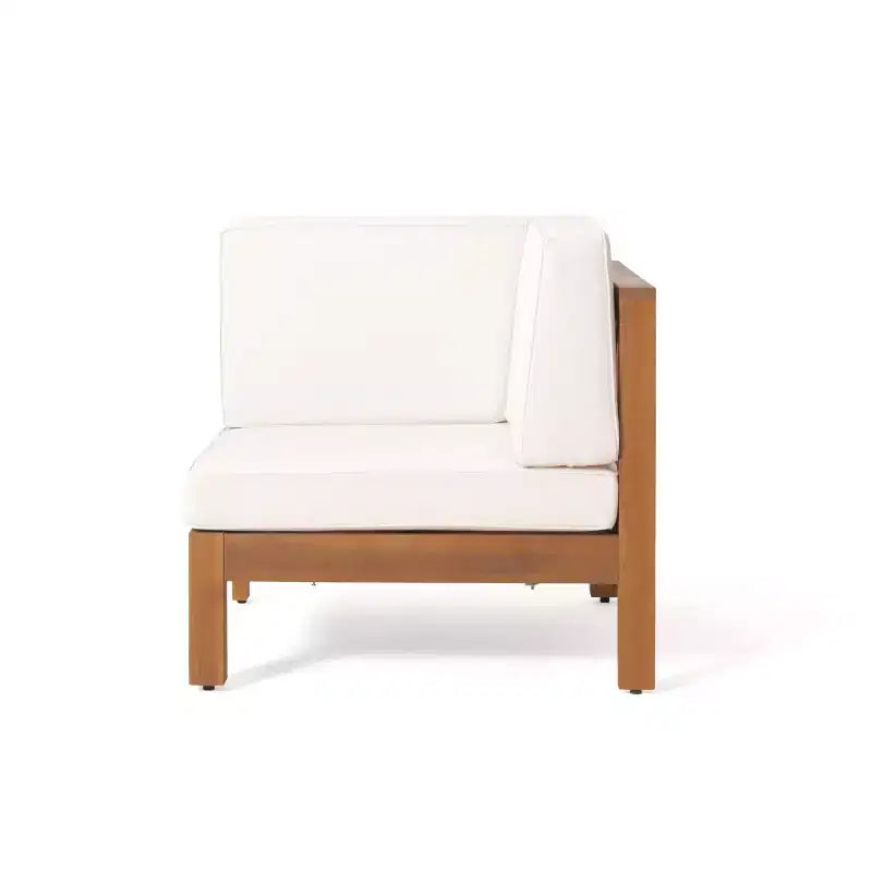 Christopher Knight Home Keith Canapé d'angle d'extérieur en bois d'acacia 8 places avec coussins