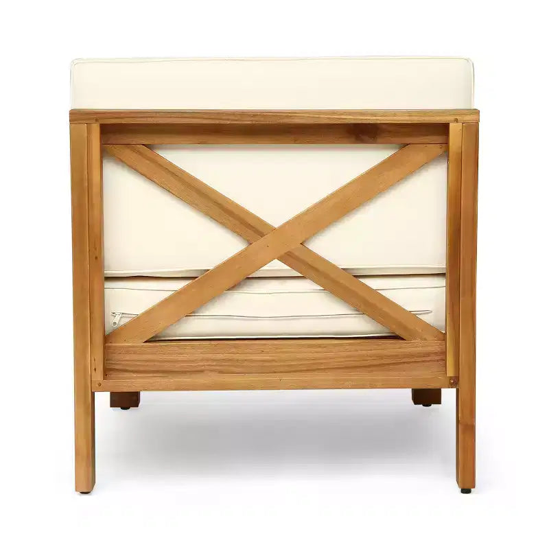 Christopher Knight Home Keith Canapé d'angle d'extérieur en bois d'acacia 8 places avec coussins