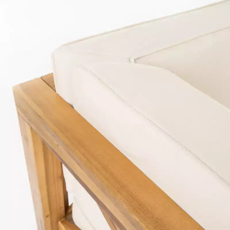 Christopher Knight Home Keith Canapé d'angle d'extérieur en bois d'acacia 8 places avec coussins