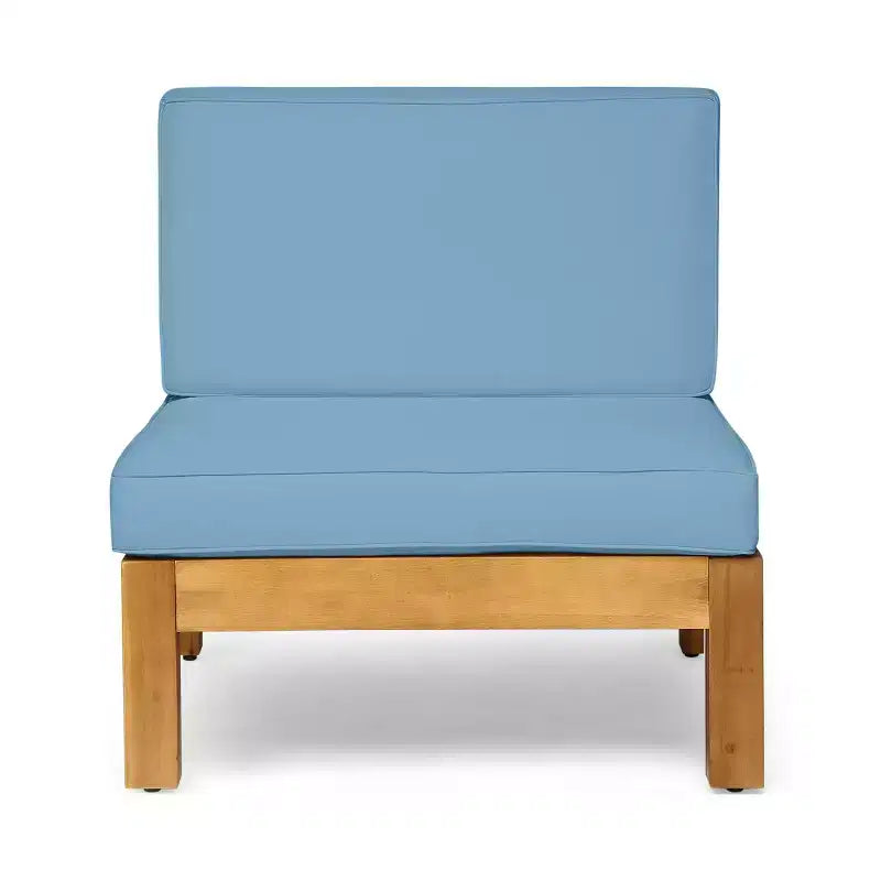 Christopher Knight Home Keith Canapé d'angle d'extérieur en bois d'acacia 8 places avec coussins