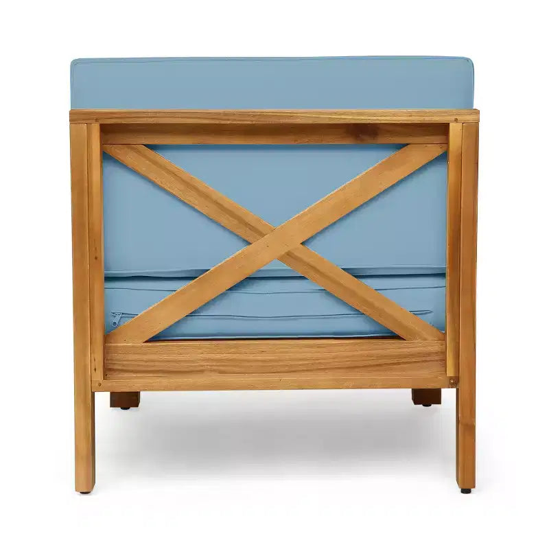 Christopher Knight Home Keith Canapé d'angle d'extérieur en bois d'acacia 8 places avec coussins