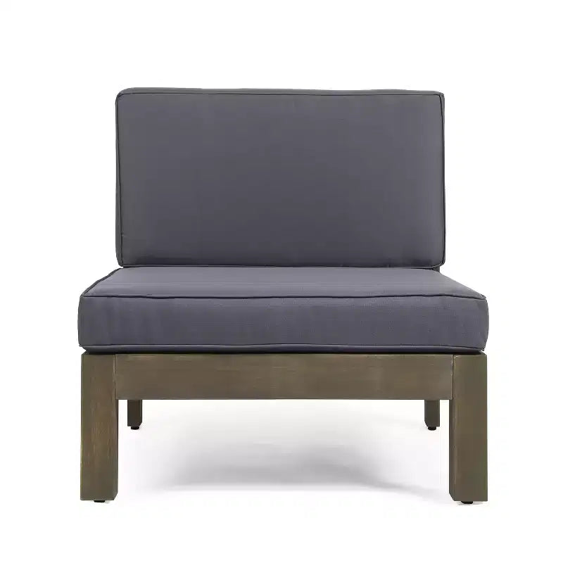 Christopher Knight Home Keith Canapé d'angle d'extérieur en bois d'acacia 8 places avec coussins