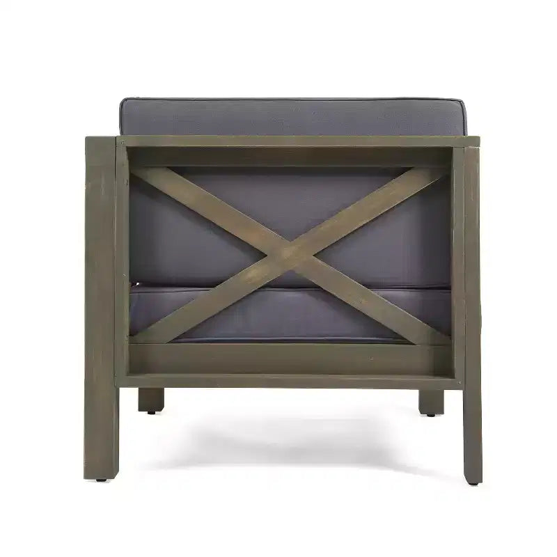Christopher Knight Home Keith Canapé d'angle d'extérieur en bois d'acacia 8 places avec coussins